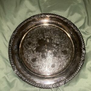 Ornate Silver Plated Decorative Tray